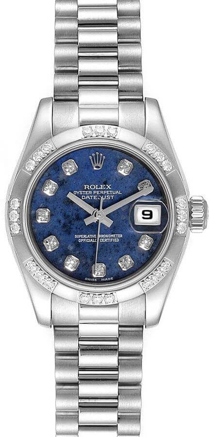 Rolex Lady-Datejust 26 Presidential Diamond Bezel Women's Watch 179369