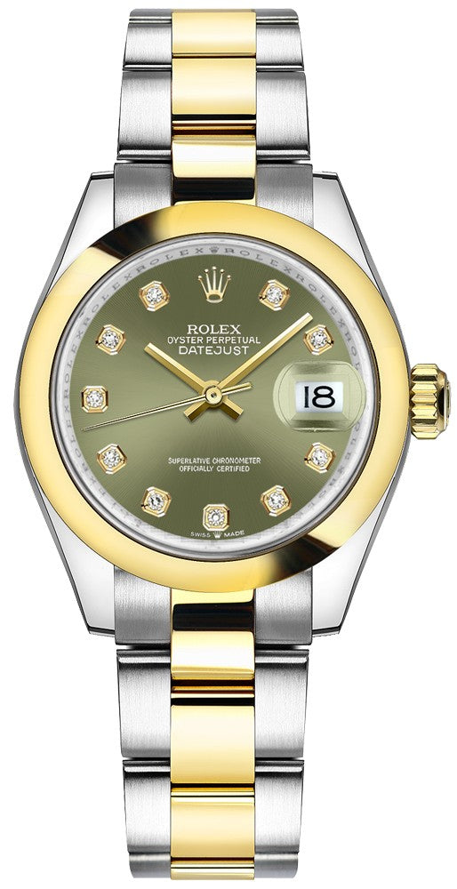 Rolex Datejust 31 Olive Green Diamond Dial Women's Watch 278243-0029