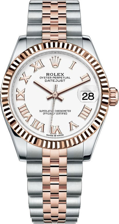 Rolex Datejust 31 White Roman Numeral Dial Women's Watch 278271-0002