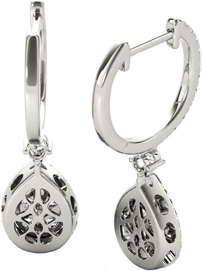 Diamond Earrings, 1.45 Carat Diamonds on Solid 18k White Gold E20240W