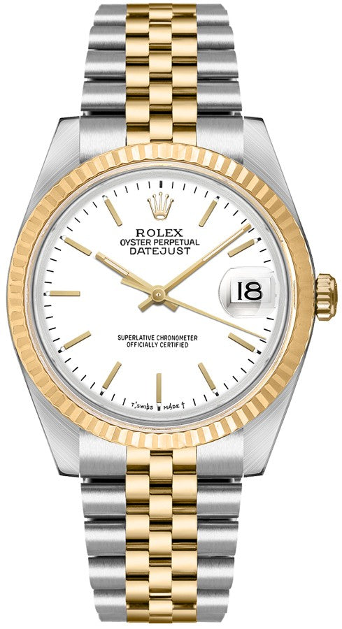 Rolex Datejust 36 Diamonds Two Tone Unisex Watch 16233