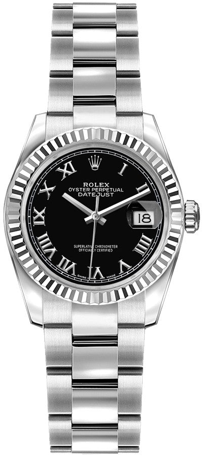 Rolex Lady-Datejust 26 Roman Numeral Oyster Bracelet Watch 179174