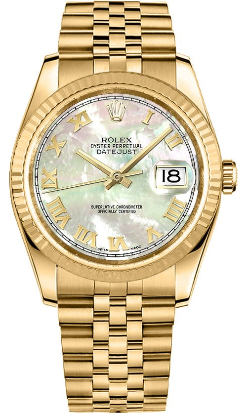 Rolex Datejust 36 Mother of Pearl Gold Watch 116238