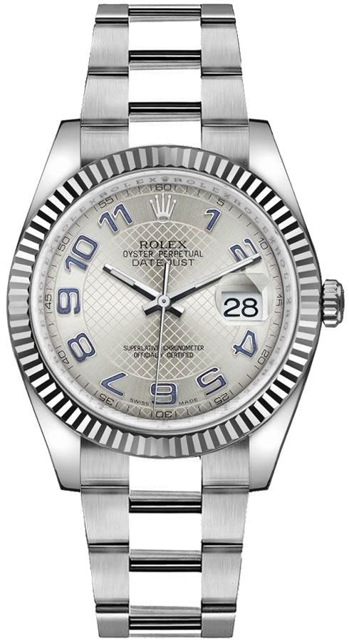 Rolex Datejust 36 Silver Dial Fluted Bezel Watch 116234-0155