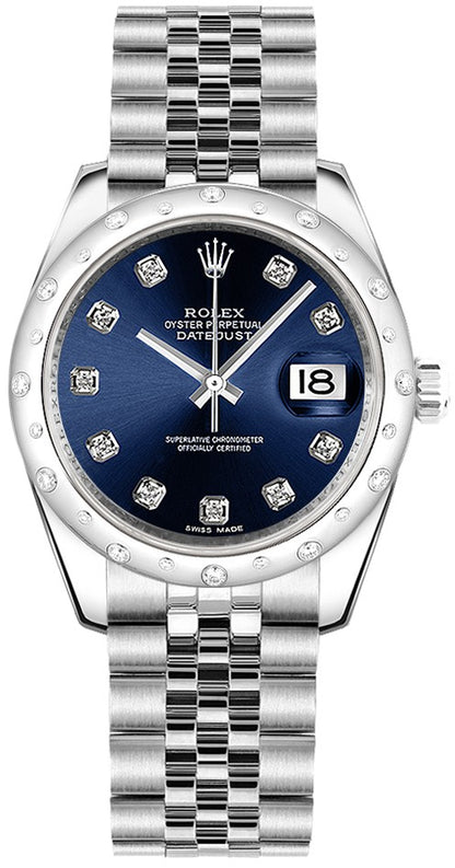 Rolex Datejust 31 Blue Diamond Jubilee Bracelet Watch 178344-0061