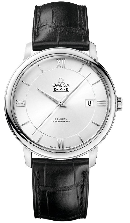 Omega De Ville Prestige Silver Dial Black Leather 39.5mm Men's Watch 424.13.40.20.02.001