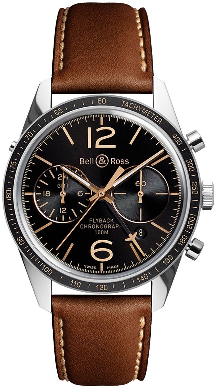 Bell & Ross Vintage GMT Flyback Limited Edition Men's Watch BRV126-FLY-GMT/SCA