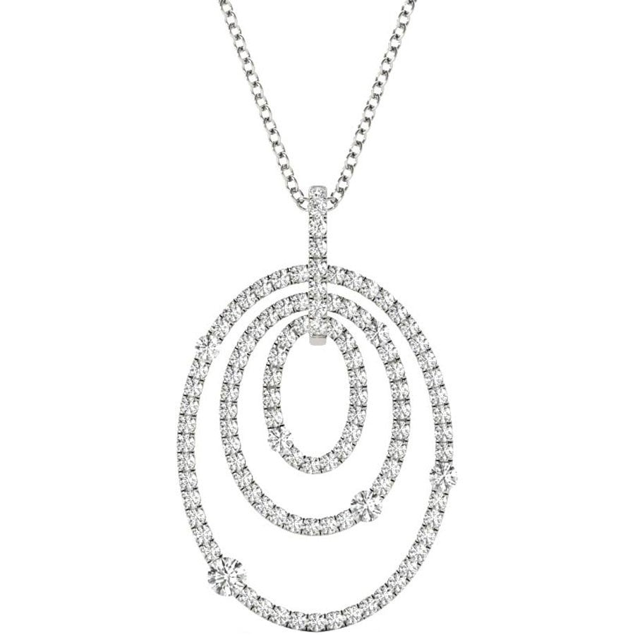 Diamond Pendant, .86 Carat on Solid 18k White Gold P21963W