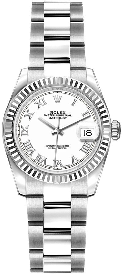 Rolex Lady-Datejust 26 White Dial Oystersteel Women's Watch 179174-0094