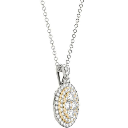 Diamond Pendant, .66 Carat on Solid 18k White & Yellow Gold P21951WY