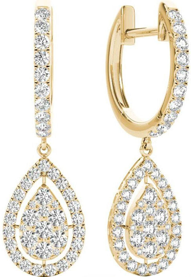 Diamond Earrings, 1.0 Carat Diamonds on 18k Solid Gold E20239Y