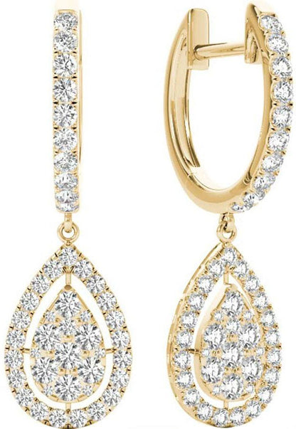 Diamond Earrings, 1.0 Carat Diamonds on 18k Solid Gold E20239Y