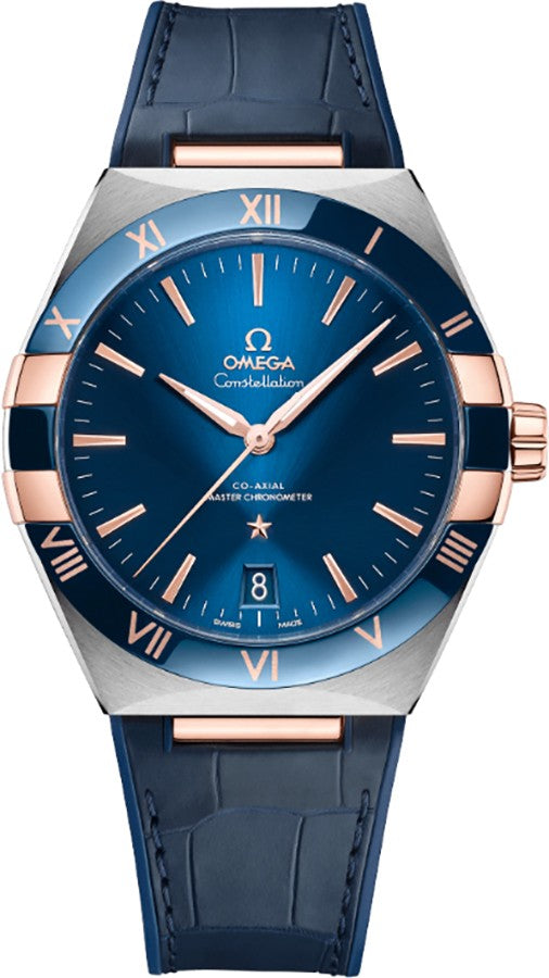 Omega Constellation Blue Ceramic Rose Gold Men's Watch 131.23.41.21.03.001