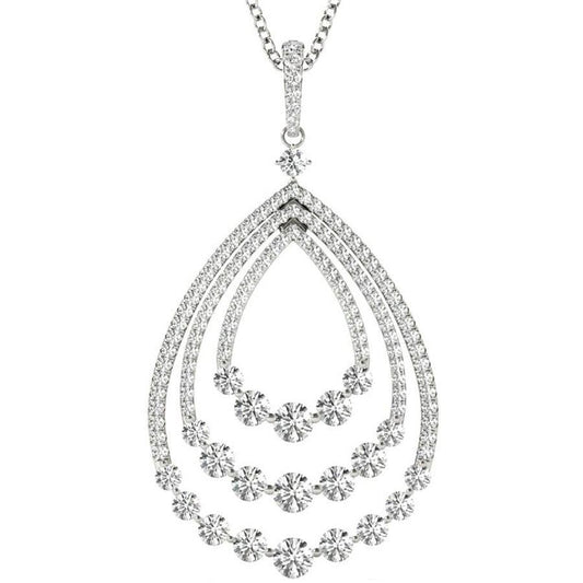 Diamond Pendant Necklace, 1.41 Carat on 18k White Gold P21964W