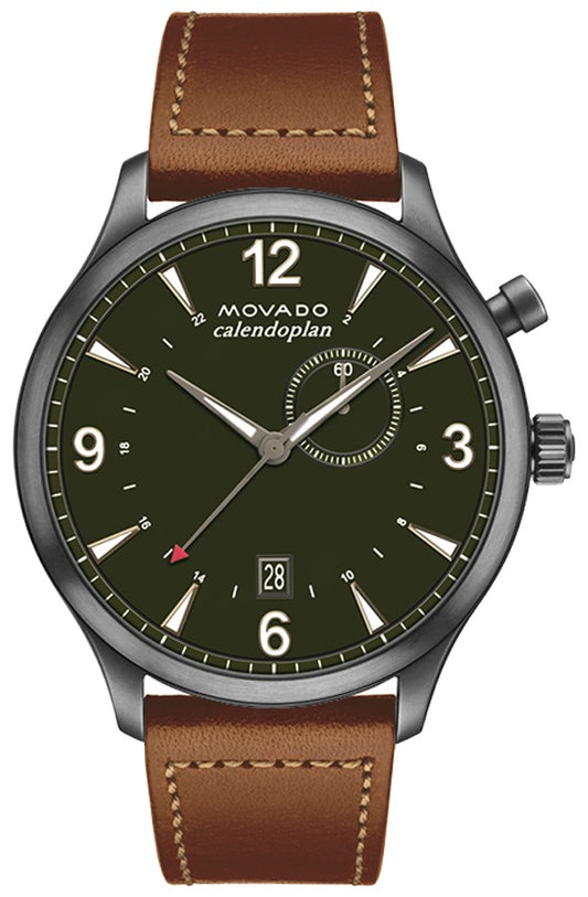 Movado Heritage Military Green Dial Watch 3650018