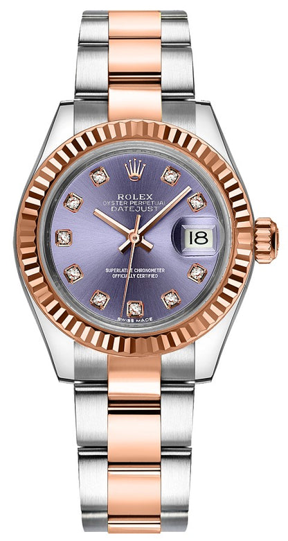 Rolex Lady-Datejust 28 Purple Diamond Dial Watch 279171-0016