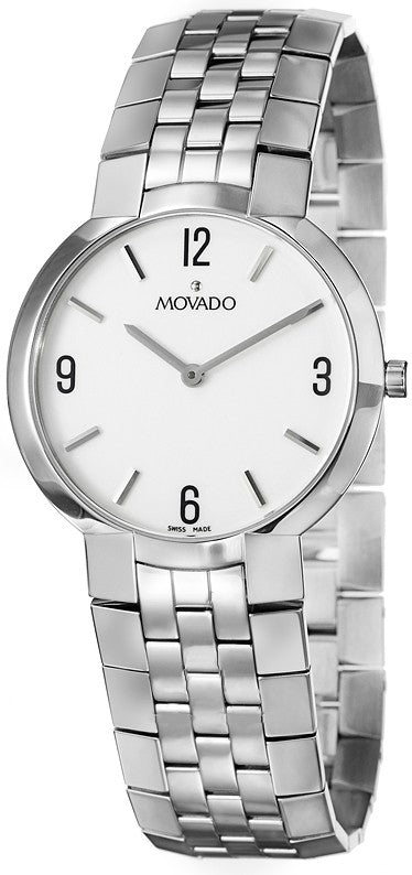 Movado Faceto White Pearl Dial Men's Watch 0605565