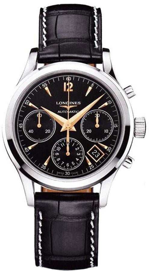 Longines Heritage Chronograph 39mm Black Dial Men's Watch L2.742.4.56.0