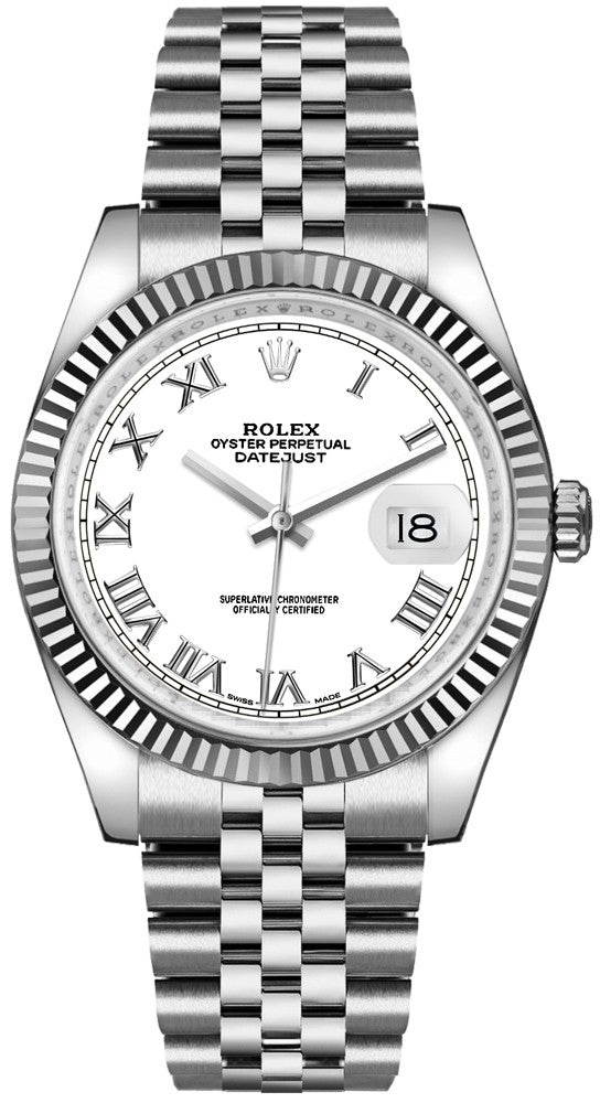 Rolex Datejust 36 White Roman Dial Watch 116234-0089