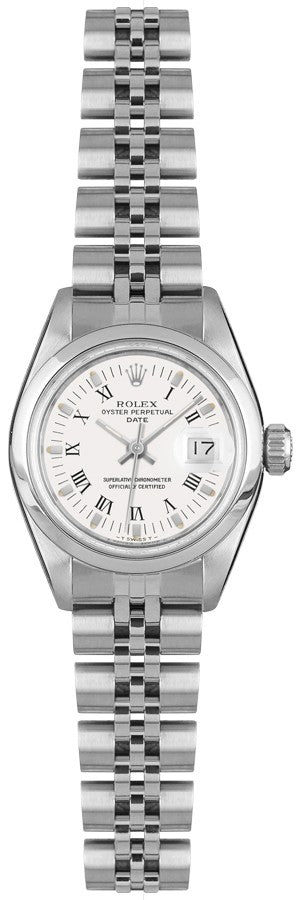 Rolex Oyster Perpetual Date White Dial Women's Watch 69160