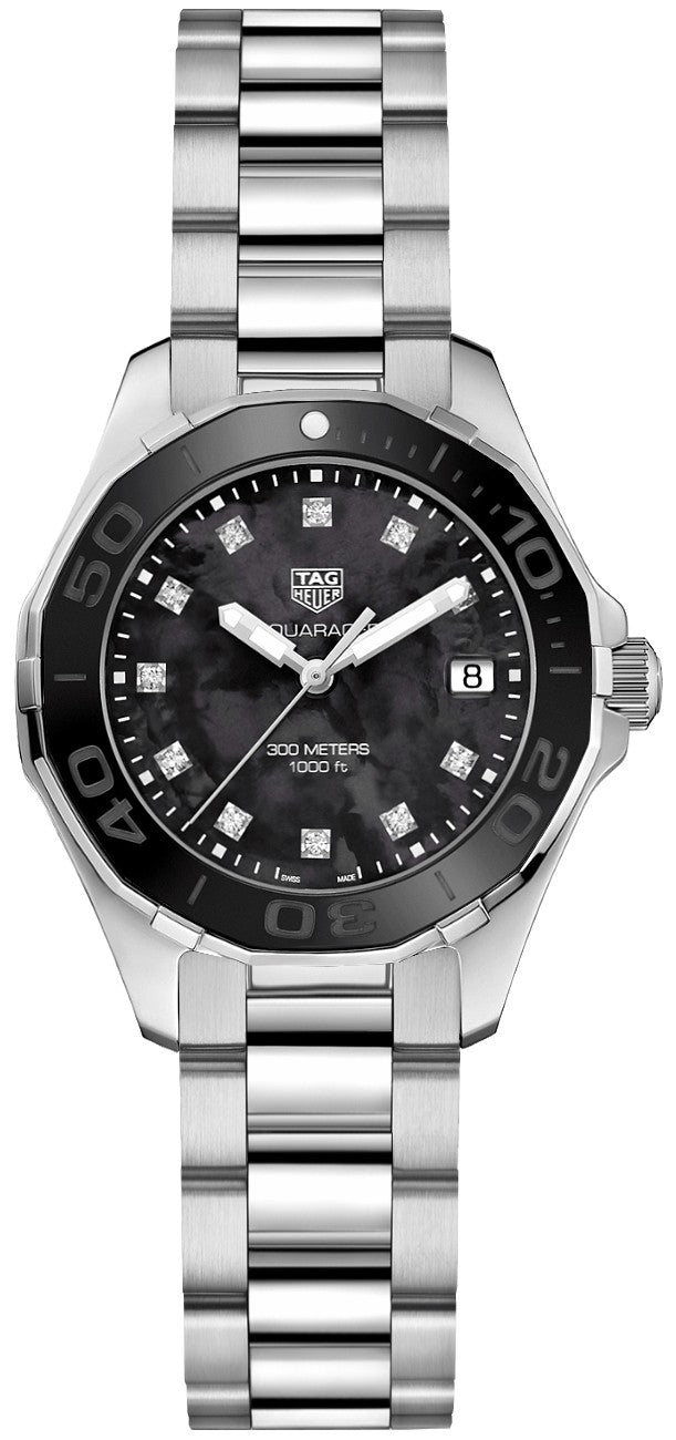 Tag Heuer Aquaracer Black Pearl and Diamond Ladies Watch WAY131M.BA0748