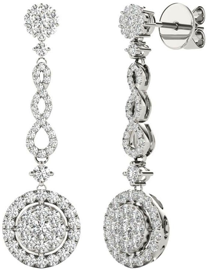 Diamond Earrings, 1 Carat Diamonds on Solid 18k White Gold E20252W