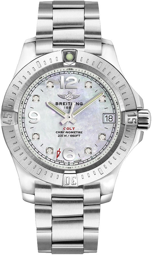 Breitling Colt 36 Mother of Pearl Diamond Dial A74389111A1A1