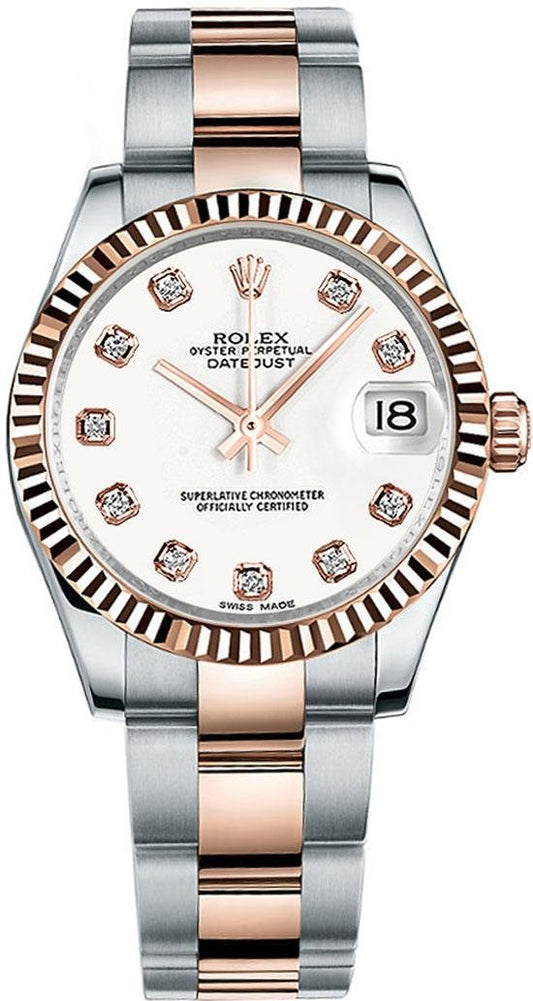 Rolex Datejust 31 White Diamond Dial Women's Watch 178271-0039