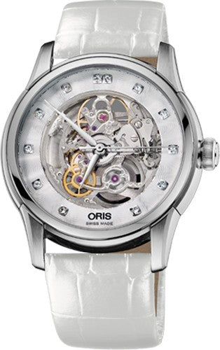 Oris Artelier Skeleton Diamonds 73476704019LS-WHITE