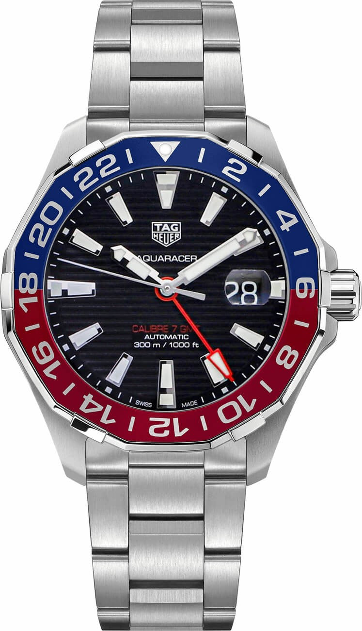 Tag Heuer Aquaracer Calibre 7 GMT New Men's Pepsi Watch WAY201F.BA0927