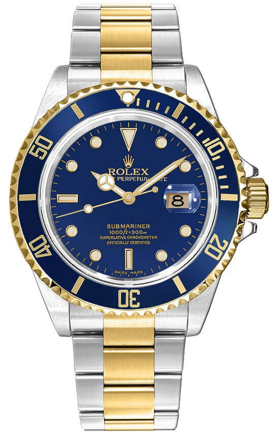 Rolex Submariner Date Blue Dial Steel & Gold Men's Watch 16803