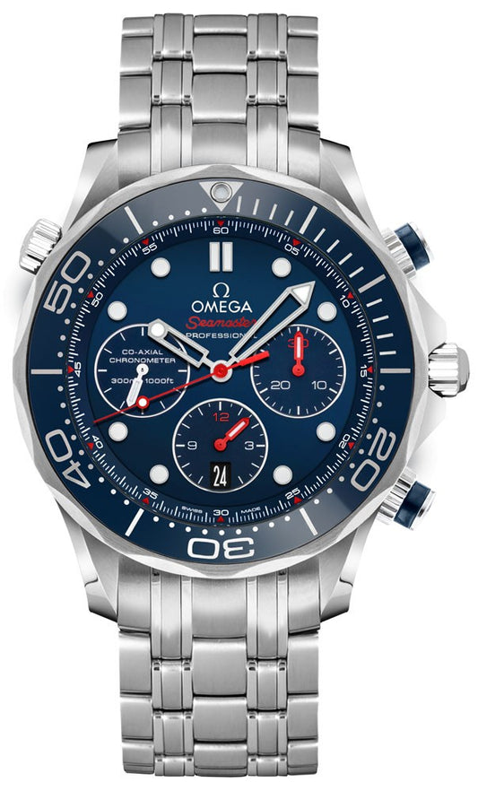 Omega Seamaster Blue Dial Men's Diver Watch Chronograph 212.30.42.50.03.001