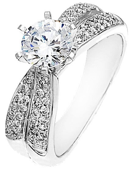 Diamond Ring, .41 Carat Diamonds on 14k White Gold RWG189