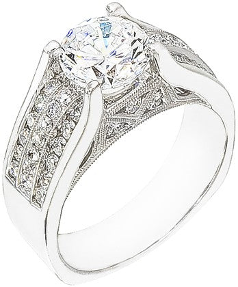 Diamond Ring, .68 Carat Round Diamonds on 18K White Gold