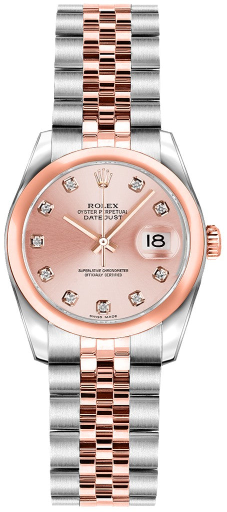 Rolex Lady-Datejust 26 Pink Diamond Dial Women's Watch 179161