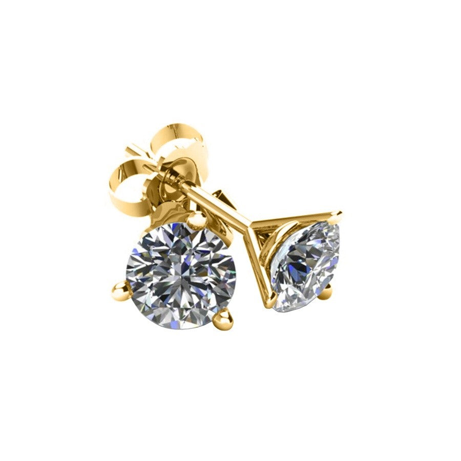 Diamond Martini Earrings, 0.2 Carat on Solid 14k Yellow Gold