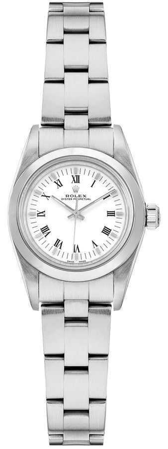 Rolex Oyster Perpetual 24 White Dial Stainless Steel Women's Watch 76080