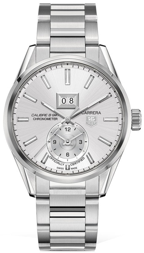 Tag Heuer Carrera Calibre 8 GMT Silver Dial Men's Watch WAR5011.BA0723