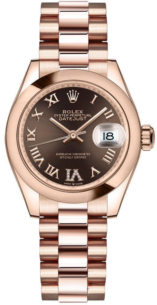 Rolex Datejust 31 Chocolate Dial Diamonds Women's Watch 278245-0024