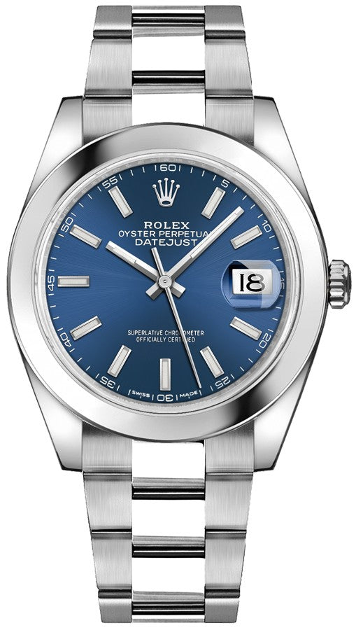 Rolex Datejust 41 Blue Dial Men's Watch 126300-0001