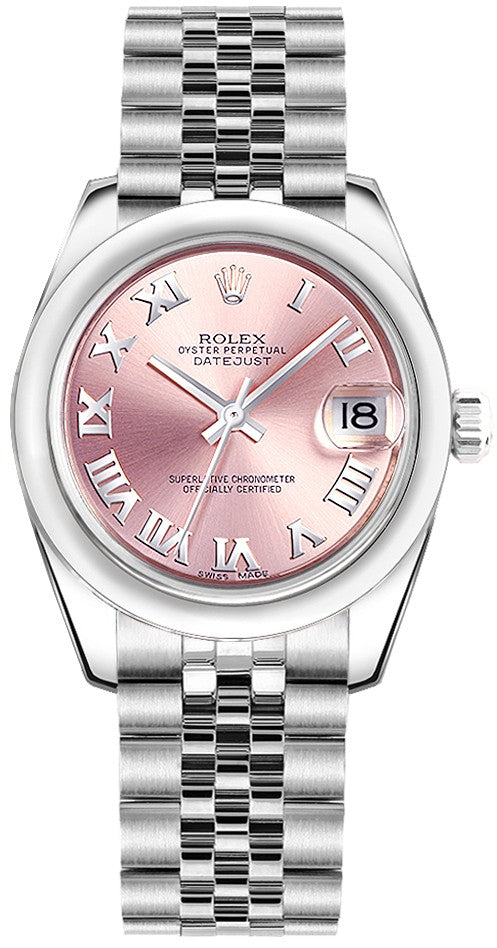 Rolex Datejust 31 Pink Roman Numeral Dial Watch 178240-0033