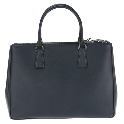 Dark Blue Prada Saffiano Lux Medium Double-Zip Tote Bag