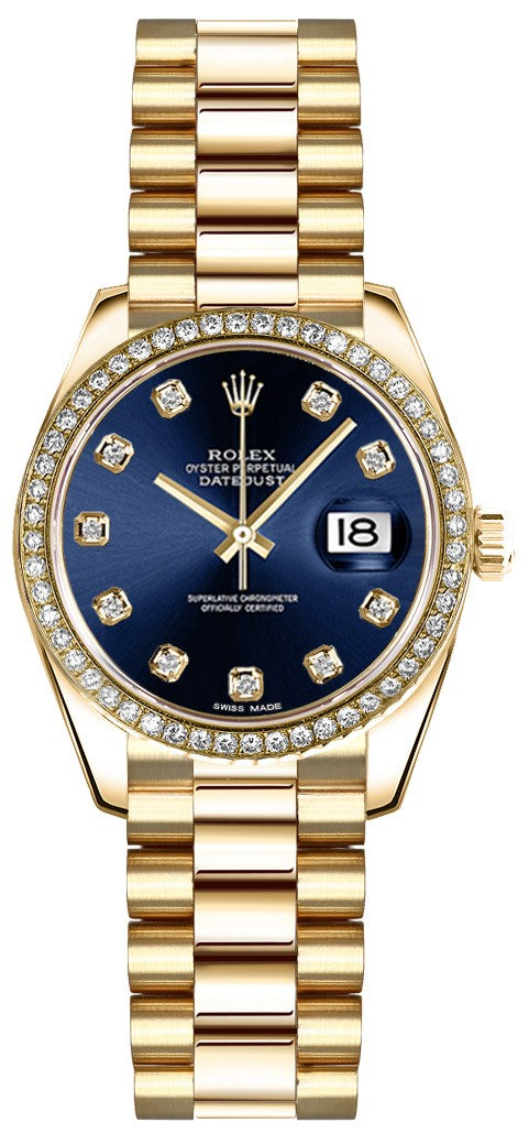 Rolex Lady-Datejust 26 Blue Diamond Dial Women's Watch 179138