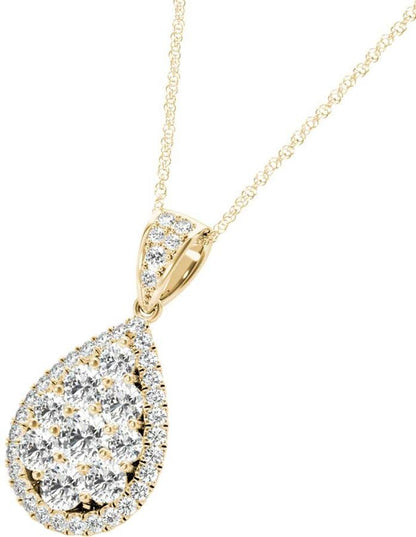 Diamond Oval Pendant, 1.08 Carat on 18k Yellow Gold P20248Y