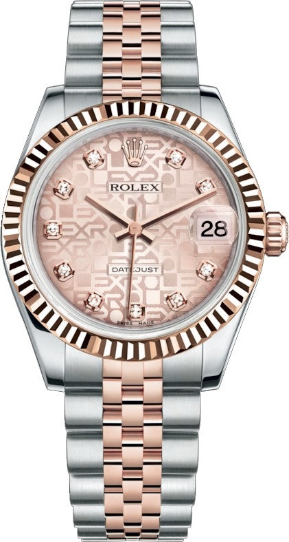 Rolex Datejust 31 Pink Jubilee Dial Watch 178271-0012