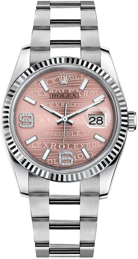 Rolex Datejust 36 Pink Diamond Ladies Watch 116234-0154