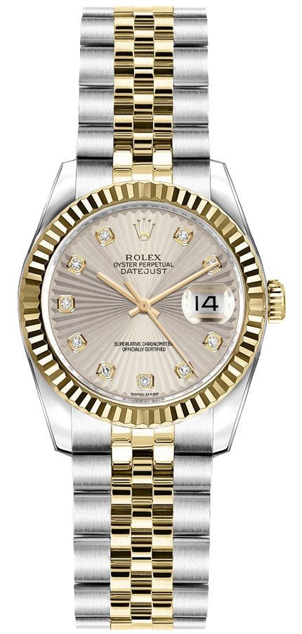 Rolex Lady-Datejust 26 Ivory Sunbeam Dial Women's Watch 179173