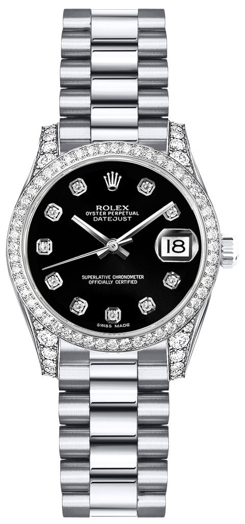 Rolex Lady-Datejust 26 Black Diamond Dial Women's Watch 179159