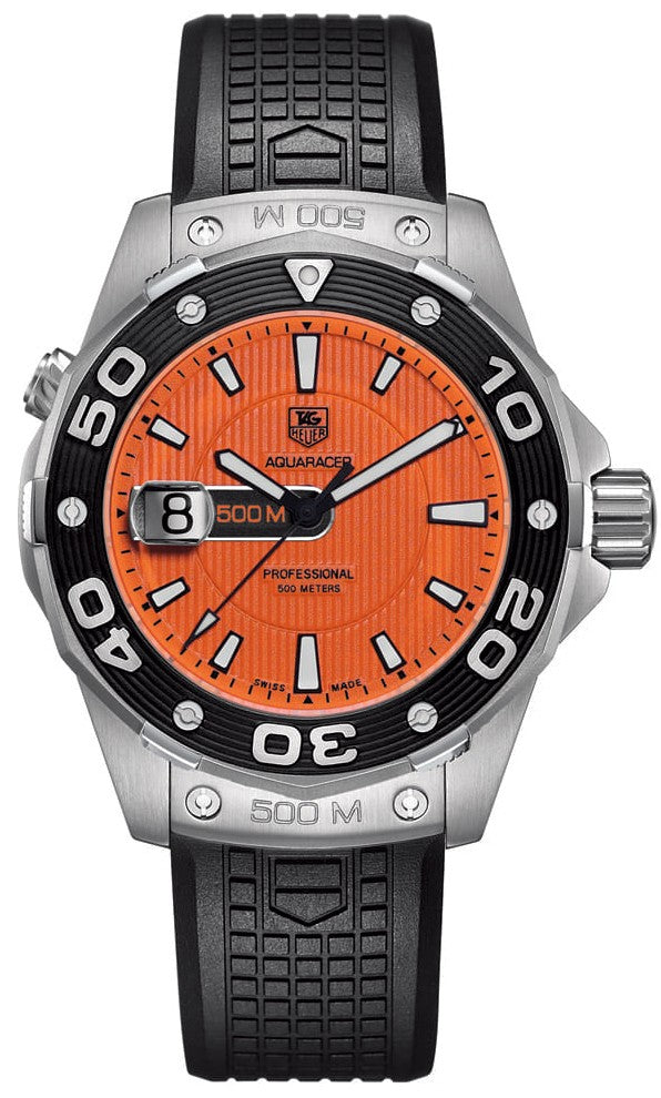 Tag Heuer Aquaracer 500M Orange Dial Men's Watch WAJ1113.FT6015