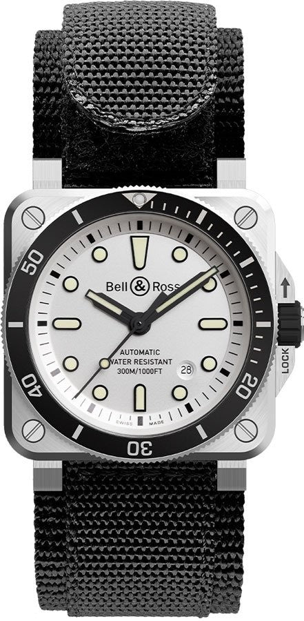 Bell & Ross Diver White Dial Men's Watch BR0392-D-WH-ST/SRB